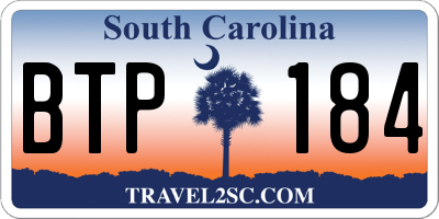 SC license plate BTP184