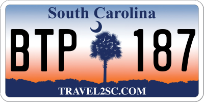 SC license plate BTP187