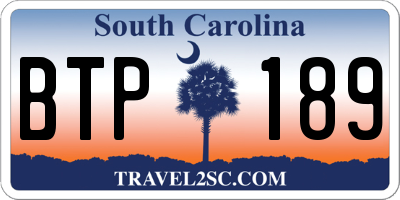 SC license plate BTP189