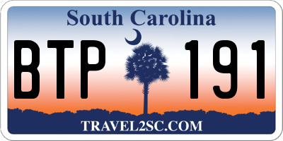 SC license plate BTP191