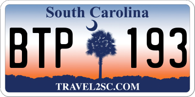 SC license plate BTP193