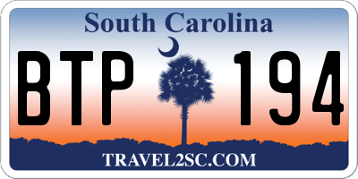SC license plate BTP194