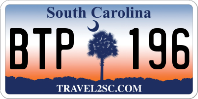 SC license plate BTP196