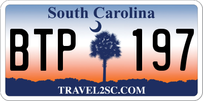 SC license plate BTP197