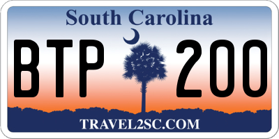 SC license plate BTP200