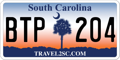 SC license plate BTP204