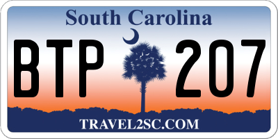 SC license plate BTP207