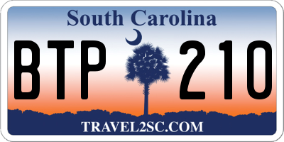 SC license plate BTP210