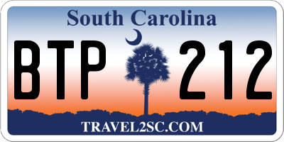 SC license plate BTP212
