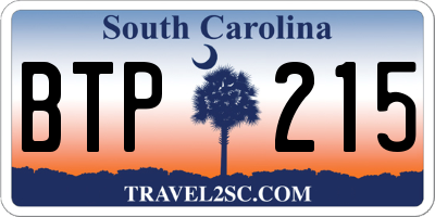 SC license plate BTP215