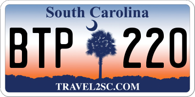 SC license plate BTP220