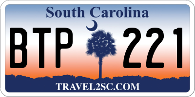 SC license plate BTP221