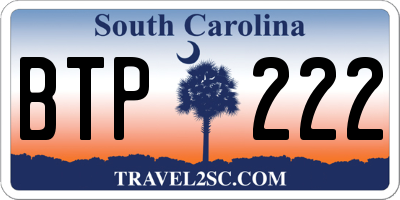 SC license plate BTP222