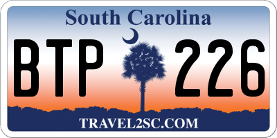SC license plate BTP226