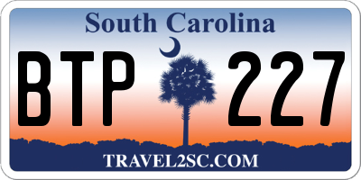 SC license plate BTP227