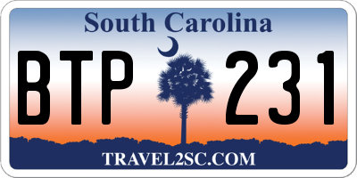 SC license plate BTP231