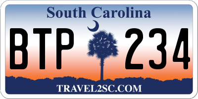 SC license plate BTP234