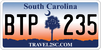 SC license plate BTP235