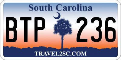 SC license plate BTP236
