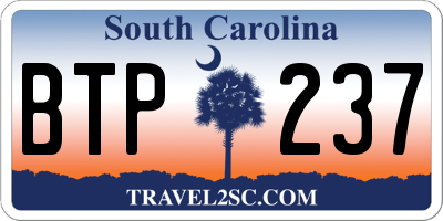 SC license plate BTP237