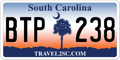 SC license plate BTP238