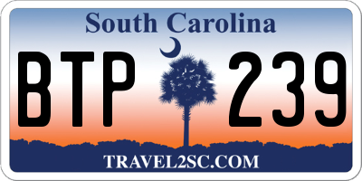 SC license plate BTP239