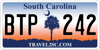 SC license plate BTP242