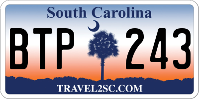 SC license plate BTP243