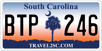 SC license plate BTP246