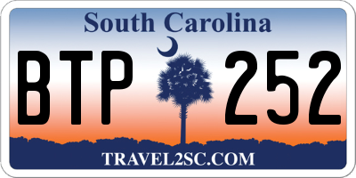 SC license plate BTP252