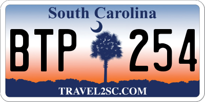 SC license plate BTP254