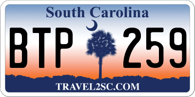 SC license plate BTP259