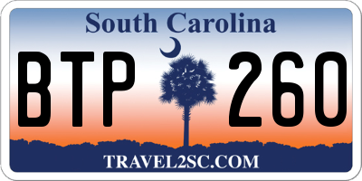SC license plate BTP260