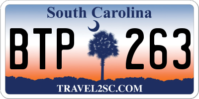 SC license plate BTP263