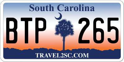 SC license plate BTP265