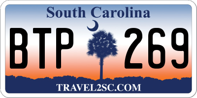 SC license plate BTP269