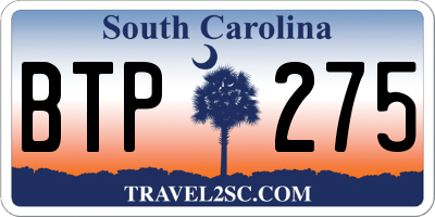 SC license plate BTP275