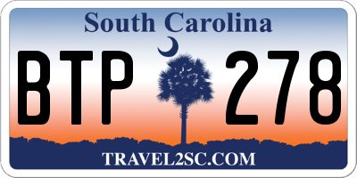 SC license plate BTP278