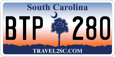 SC license plate BTP280
