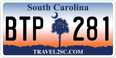 SC license plate BTP281