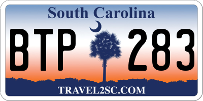SC license plate BTP283