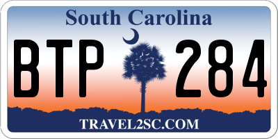 SC license plate BTP284