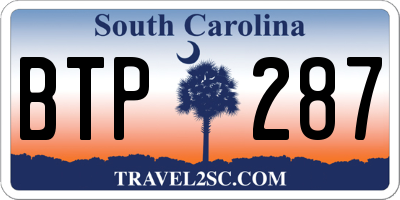 SC license plate BTP287