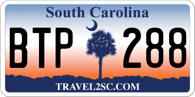 SC license plate BTP288