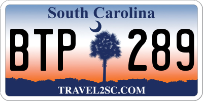 SC license plate BTP289