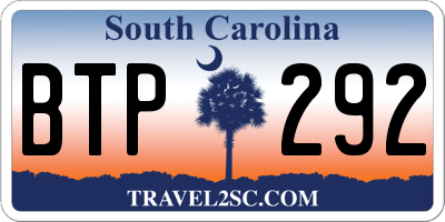 SC license plate BTP292