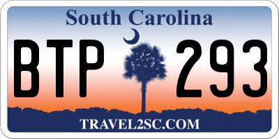 SC license plate BTP293