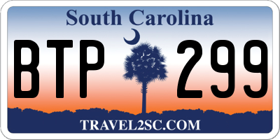 SC license plate BTP299