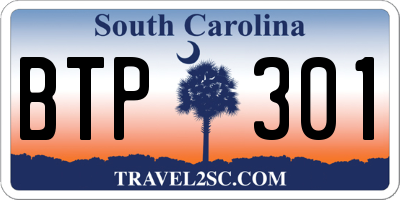 SC license plate BTP301
