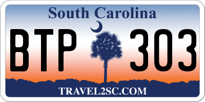 SC license plate BTP303